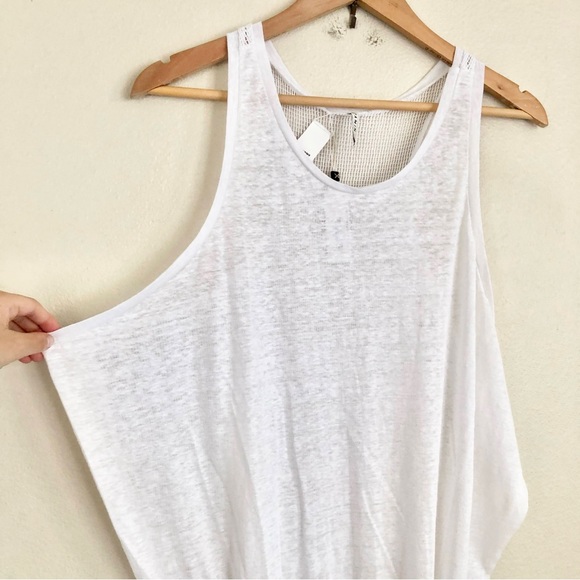 VITAMIN A Island 100% Linen Mesh Maxi Dress in White - Picture 5 of 8